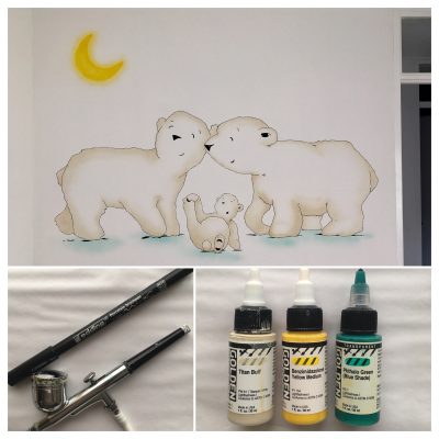 Collage muurschildering ijsbeertjes